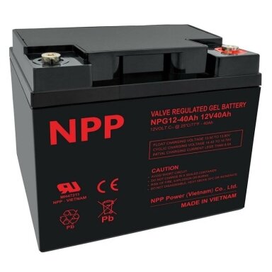 Akumuliatorius 12V 40Ah, Pb GEL (želinis) T14(M6) NPP