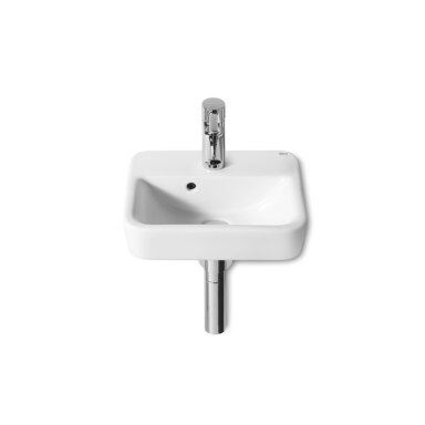 DAMA SENSO COMPACT & SQUARE Mažas praustuvas 35 × 28 cm su montavimo rinkiniu, su anga maišytuvui