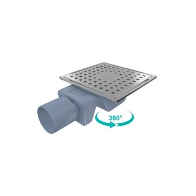 Dušo grindų trapas Valtemo Inox-S BASE 15x15 Dušo grindų trapas Valtemo Inox-S BASE 15x15