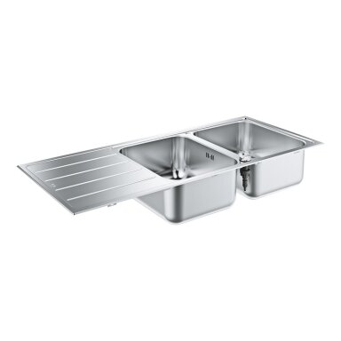 Grohe nerūdijančio plieno plautuvė K500, dubens išmatavimai 34 x 42 cm, dviem dubenimis Grohe nerūdijančio plieno plautuvė K500, dubens išmatavimai 34 x 42 cm, dviem dubenimis