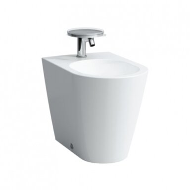 Kartell By Laufen pastatoma bidė, 1 skylė maišytuvui viduryje, be šoninių skyl. vandens įvadu Kartell By Laufen pastatoma bidė, 1 skylė maišytuvui viduryje, be šoninių skyl. vandens įvadu