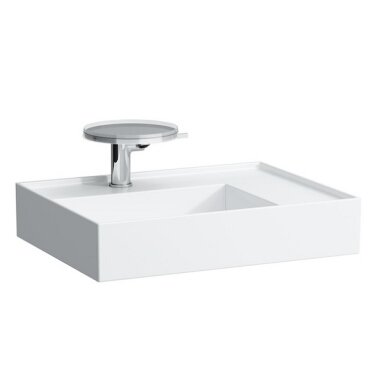 Kartell by LAUFEN Praustuvas 60x46 cm, lentyna deš., su paslėptu nuotaku, be persipylimo, 1 skyle maišyt., SaphirKeramik Kartell by LAUFEN Praustuvas 60x46 cm, lentyna deš., su paslėptu nuotaku, be persipylimo, 1 skyle maišyt., SaphirKeramik