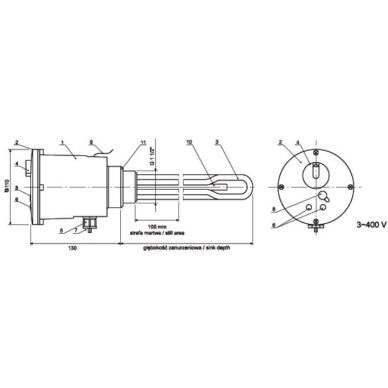 Kaitinimo elementas Elektromet EJK 6000 W (400 V) 1 Kaitinimo elementas Elektromet EJK 6000 W (400 V) 1