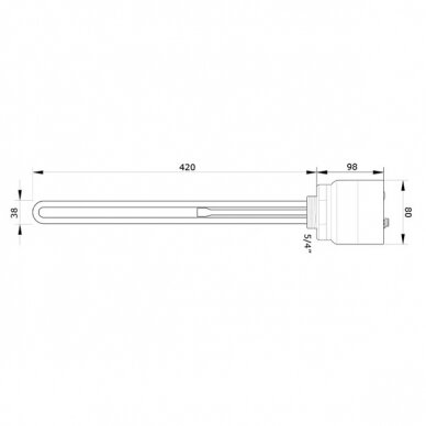 Kaitinimo elementas Gwarant 3,0 kW (vienfazis), sriegis 1 1/2" iki 70C 1