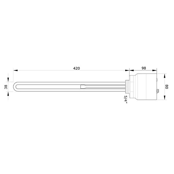 Kaitinimo elementas Gwarant 2,0 kW (vienfazis), sriegis 1 1/2" iki 70C 1