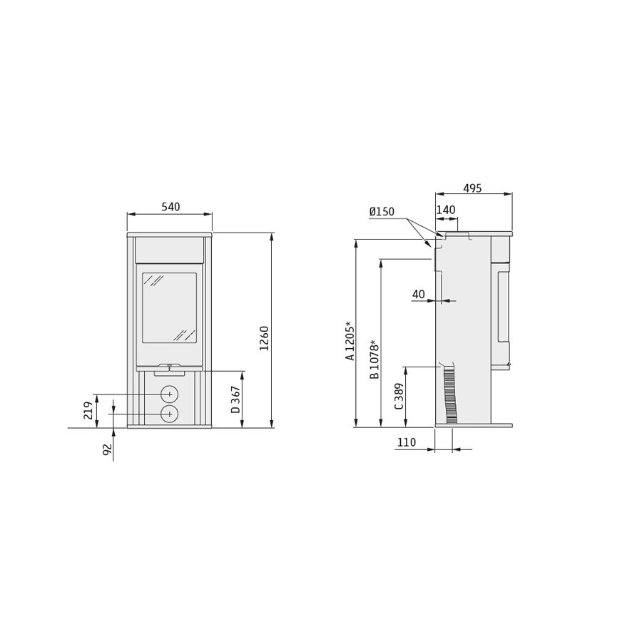 Krosnelė Contura C610G:1 AN juoda (798404, 398285, 803656) 1
