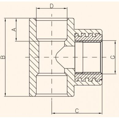 Lituojamas trišakis su vid. sriegiu 25-3/4F-25 1 Lituojamas trišakis su vid. sriegiu 25-3/4F-25 1
