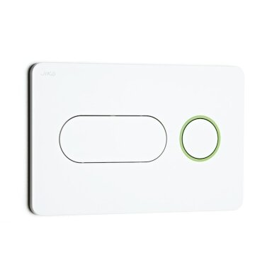 Mygtukas PL8 Dual Flush potinkiniams JIKA mod. PRO, baltas, apvadas žalias. Mygtukas PL8 Dual Flush potinkiniams JIKA mod. PRO, baltas, apvadas žalias.