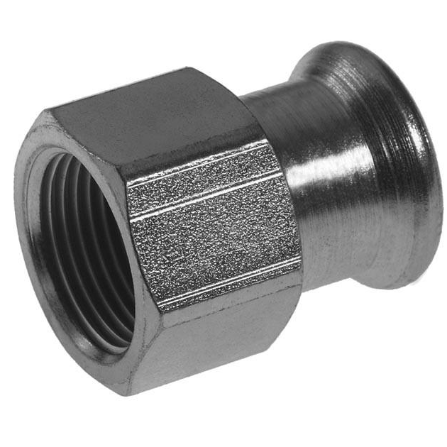 Nerūd. plieno Therm Inox pres. jungtis 28 x 3/4", su vid. sriegiu Nerūd. plieno Therm Inox pres. jungtis 28 x 3/4", su vid. sriegiu
