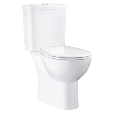 Pastatomas WC puodas Grohe BAU Rimless su bakeliu, dangčiu soft-close, horizontalus išb. Pastatomas WC puodas Grohe BAU Rimless su bakeliu, dangčiu soft-close, horizontalus išb.