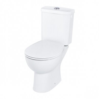 Pastatomas WC puodas Grohe BAU Rimless su bakeliu, dangčiu soft-close, horizontalus išb. 1