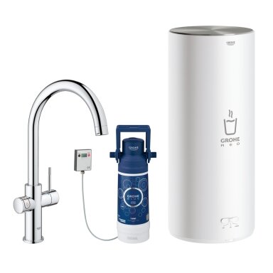 Plautuvės maišytuvas GROHE Red Duo su L dydžio boileriu, C-snapas,  chromas