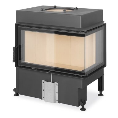 Plieninis židinio ugniakuras Romotop Dynamic DR3SH21 72.44.42, kampe sudurtu dešinės pusės stiklu Plieninis židinio ugniakuras Romotop Dynamic DR3SH21 72.44.42, kampe sudurtu dešinės pusės stiklu