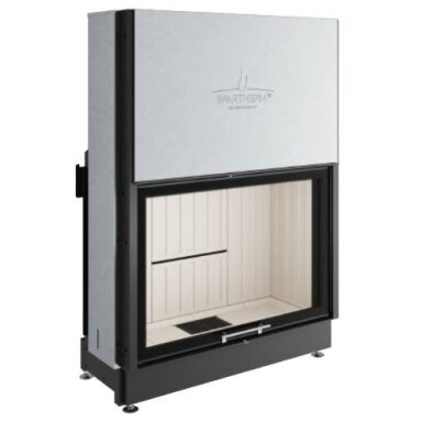 Plieninis židinio ugniakuras Spartherm Varia 1V-100h-4S tiesiu stiklu ir pakeliamomis durimis Plieninis židinio ugniakuras Spartherm Varia 1V-100h-4S tiesiu stiklu ir pakeliamomis durimis