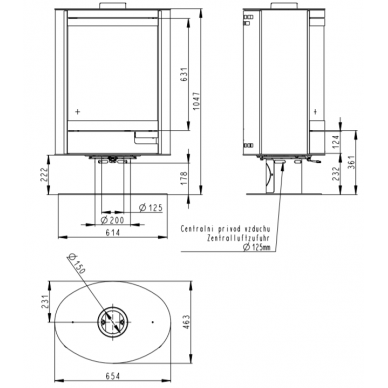 Plieninė krosnelė STROMBOLI N03 su plieno apdaila, lenktu stiklu 2