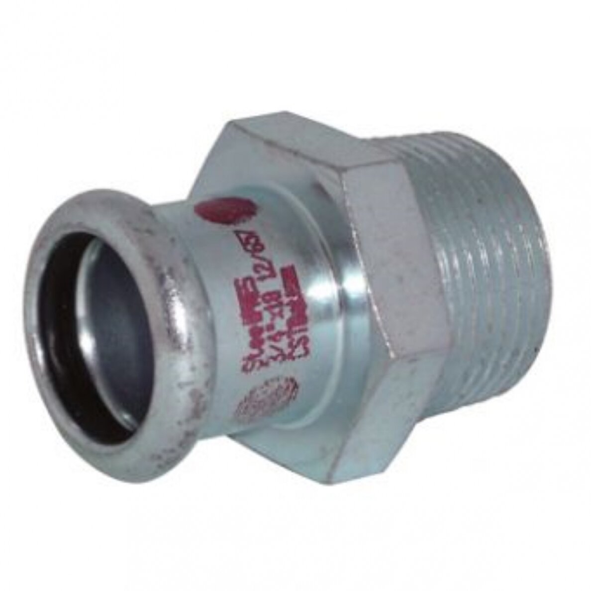 Presuojamas cinkuoto plieno antgalis RM Steelpress, Išorinis sriegis, 1"1/4x35 Presuojamas cinkuoto plieno antgalis RM Steelpress, Išorinis sriegis, 1"1/4x35