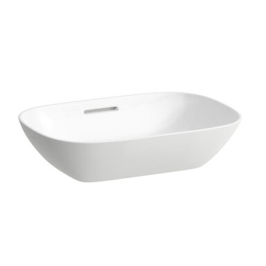 Praustuvas-dubuo INO 500x350 mm, Saphir Keramik, su perlaja, be skylės maišytuvui baltas Praustuvas-dubuo INO 500x350 mm, Saphir Keramik, su perlaja, be skylės maišytuvui baltas