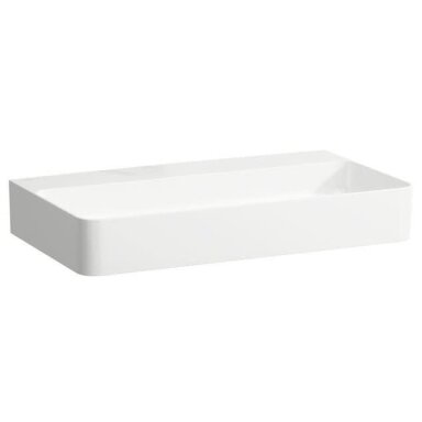 Praustuvas Laufen VAL 750x420 mm, be skylės maišytuvui, be perlajos, Saphir Keramik, šlifuota apačia, baltas Praustuvas Laufen VAL 750x420 mm, be skylės maišytuvui, be perlajos, Saphir Keramik, šlifuota apačia, baltas