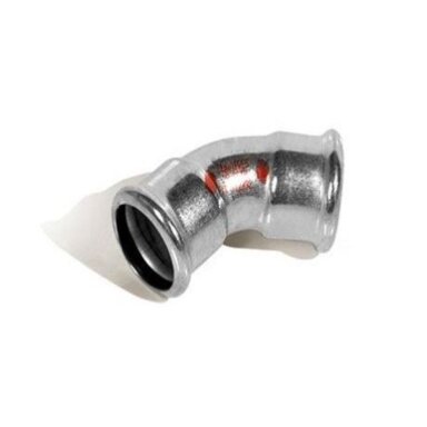 Presuojama cinkuoto plieno alkūnė RM Steelpress, vidus/vidus, Ø42, 45° Presuojama cinkuoto plieno alkūnė RM Steelpress, vidus/vidus, Ø42, 45°