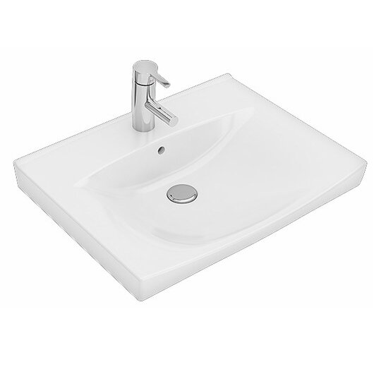 Praustuvas Inspira 60 cm, baltas su anga maišytuvui
