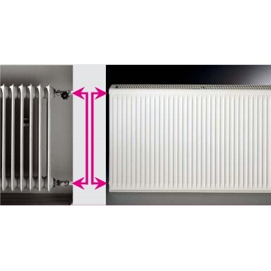 Renovacinis plieninis radiatorius HM 20C-AT-55-0600, prijungimas šoninis Renovacinis plieninis radiatorius HM 20C-AT-55-0600, prijungimas šoninis