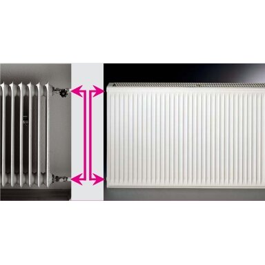 Renovacinis plieninis radiatorius HM 22C-AT-55-0500, prijungimas šoninis Renovacinis plieninis radiatorius HM 22C-AT-55-0500, prijungimas šoninis