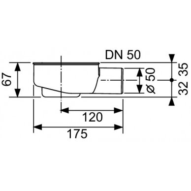 Sifonas dušo latakui, montavimo H 95 mm; DN50; pralaidumas 0,73 l/s 1 Sifonas dušo latakui, montavimo H 95 mm; DN50; pralaidumas 0,73 l/s 1
