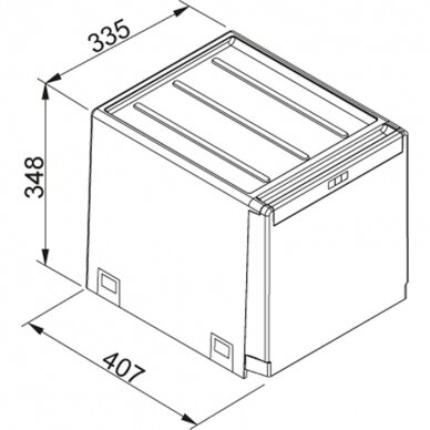 Šiukšliadėžė FRANKE, Cube 40, automatinis atidarymas, 2x14l. 3