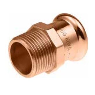 Varinis pres. jungtis su išoriniu sriegiu 28 x 3/4" Varinis pres. jungtis su išoriniu sriegiu 28 x 3/4"