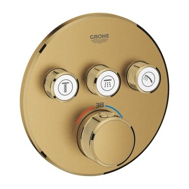 Virštinkinė dušo maišytuvo dalis Grohtherm Smartcontrol, 3 valdikliai, brushed cool sunrise Virštinkinė dušo maišytuvo dalis Grohtherm Smartcontrol, 3 valdikliai, brushed cool sunrise