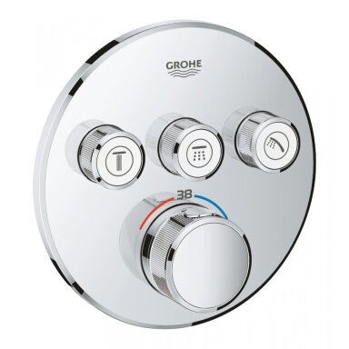 Virštinkinė dušo maišytuvo dalis Grohtherm Smartcontrol, 3 valdikliai, chromas Virštinkinė dušo maišytuvo dalis Grohtherm Smartcontrol, 3 valdikliai, chromas