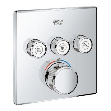 Virštinkinė maišytuvo dalis Grohtherm Smartcontrol, 3 valdikliai, chromas Virštinkinė maišytuvo dalis Grohtherm Smartcontrol, 3 valdikliai, chromas