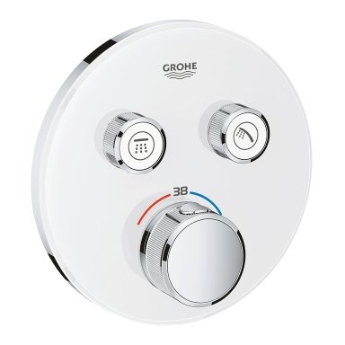 Virštinkinė termostatinio maišytuvo dalis Grohtherm SmartControl,2 valdikliai, balta Virštinkinė termostatinio maišytuvo dalis Grohtherm SmartControl,2 valdikliai, balta